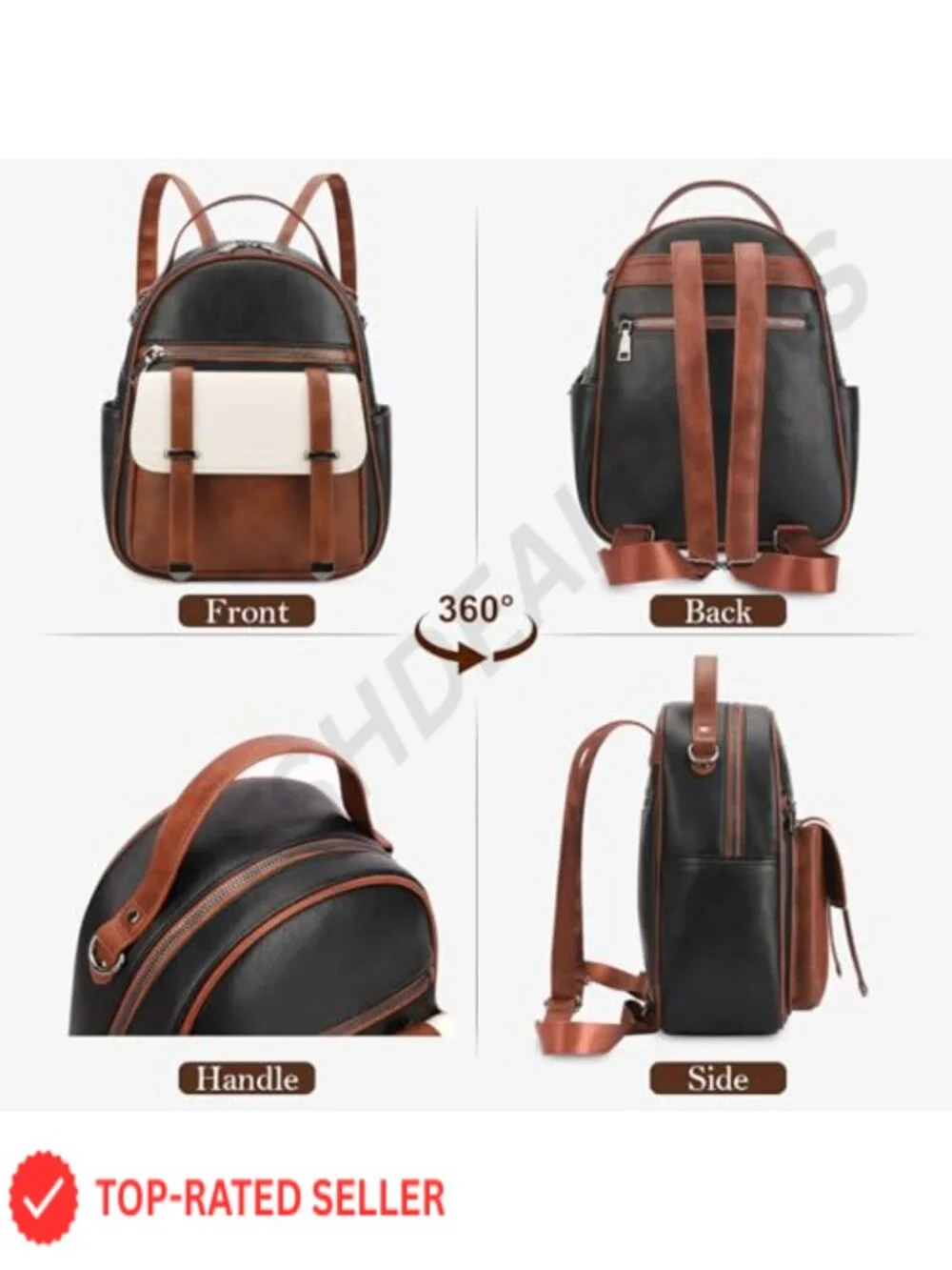 Women's Vegan Leather Mini Backpack Purse, Small Travel Daypack with Anti-Theft